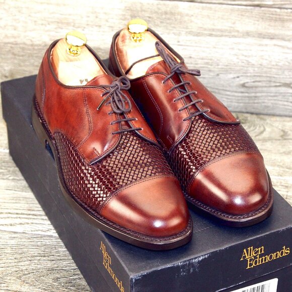 *NIB* $395 Allen Edmonds BENTON Derby 14 B Narrow Dark Chili * add $15 new Trees Chili Allen Edmonds | eBay main image 2